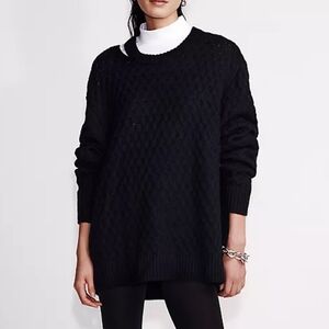 NEW Calvin Klein Merino Wool Cable Knit Relaxed Crewneck Sweater, Size Medium